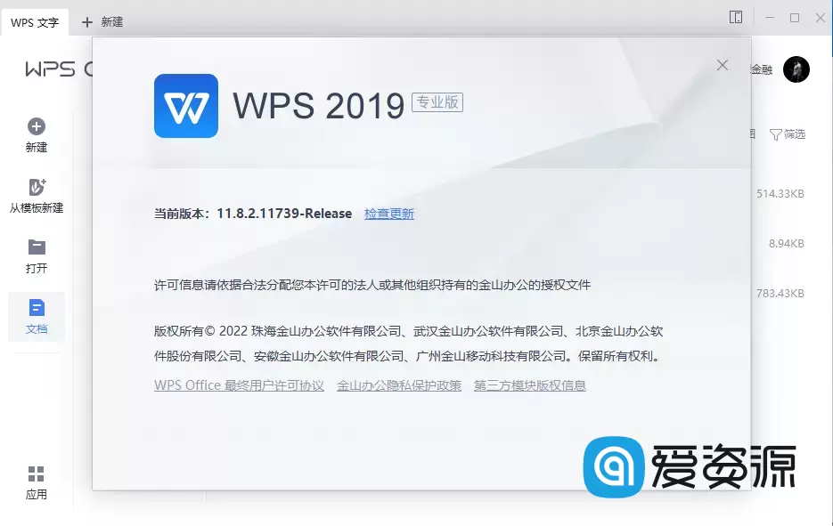 WPS Office 2019 v11.8.2.11813 办公软件 专业增强版